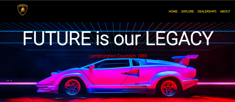 Retro Lamborghini Website